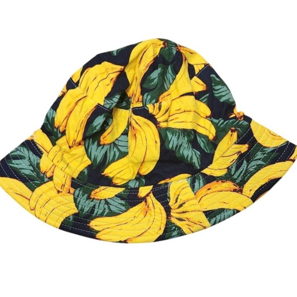 Banana Print Bucket Hat Tropical Fruit Graphic Funky Festival